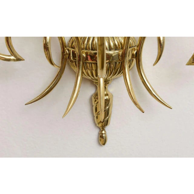 Italian Brass Sconces - Pair For Sale In Miami - Image 6 of 10