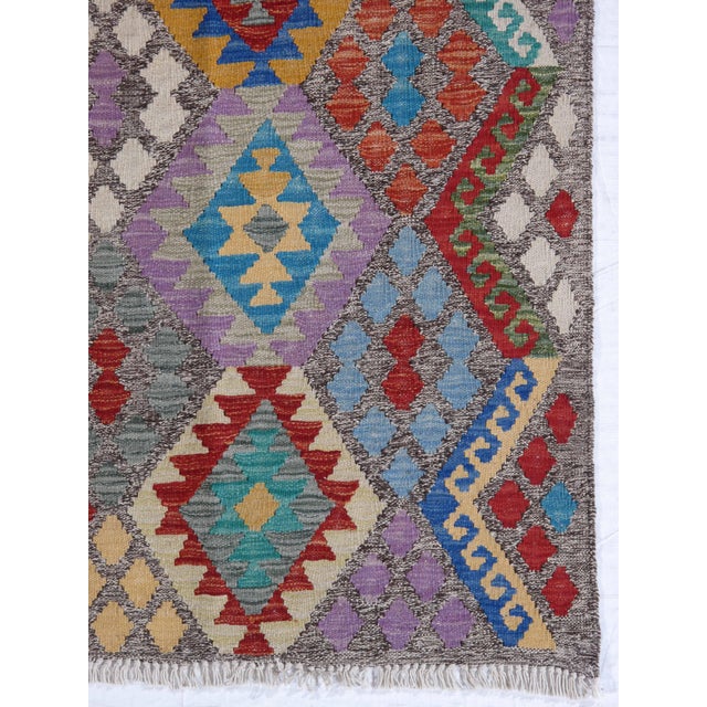 Handwoven Tribal Kilim Rug 6'8" X 9'8" For Sale - Image 4 of 5