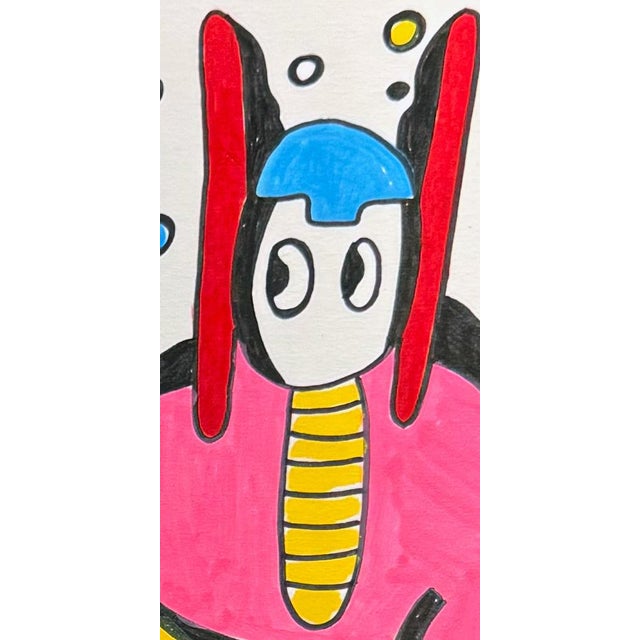 Echo of Companionship — Small Abstract Figurative Drawing (8 X 8 In, 2025) For Sale - Image 4 of 5