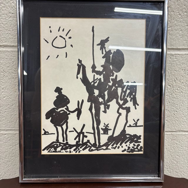 Black Vintage Pablo Picasso 1955 Commemorative Don Quixote Framed Print For Sale - Image 8 of 10