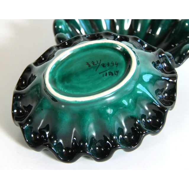 Ceramic Vintage Italian Ceramic Deep Emerald Green Bowls - a Pair For Sale - Image 7 of 8