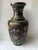 Antique Old Asian Chinoiserie Enameled Copper Vase For Sale - Image 4 of 10