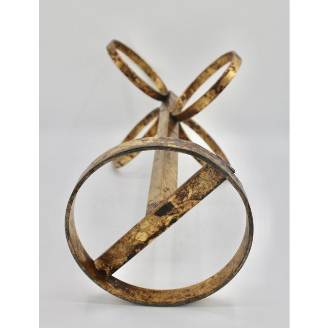 Mid Century Italian Golden Gilt Metal Hand Towel Rack For Sale - Image 9 of 10