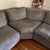 Modern Attributed to Ethan Allen Suede Grey Sofa For Sale - Image 3 of 12