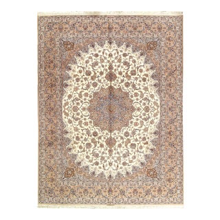 2020s Fine Hand Knotted Persian Silk & Wool Isfahan For Sale