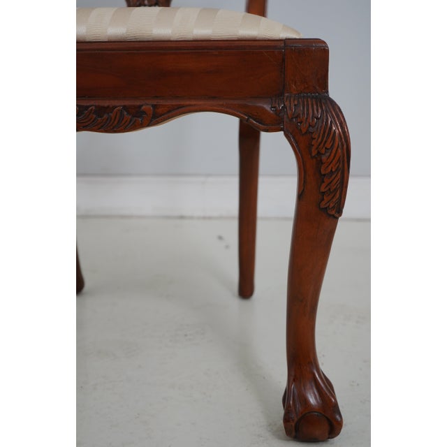 Carved Mahogany Chippendale Style Chair W. Claw Feet For Sale - Image 13 of 18