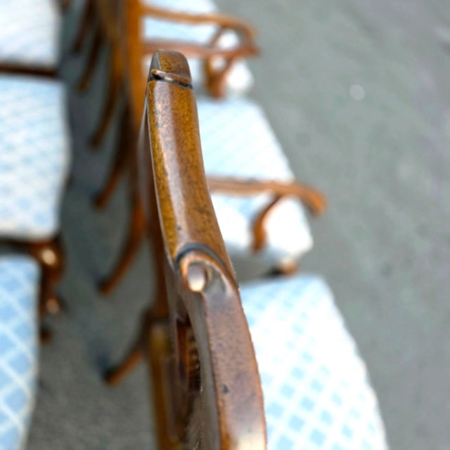 Set of 8 Vintage Queen Anne Solid Walnut and Cane High Back Dining Chairs by John Stuart for Mount Airy Furniture (Unsigned) For Sale In Washington DC - Image 6 of 11