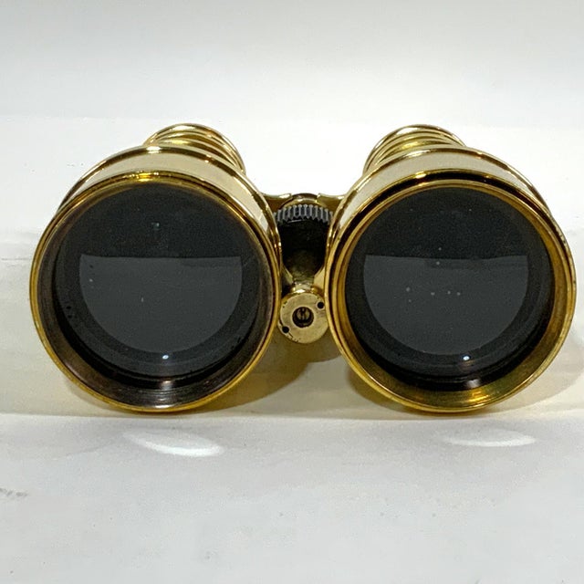 Heavy Pair of Highly Polished Library Binoculars For Sale - Image 4 of 7