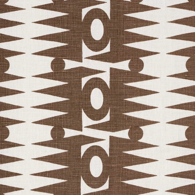 Abstract Schumacher x Drusus Tabor Ra Fabric in Brown For Sale - Image 3 of 4