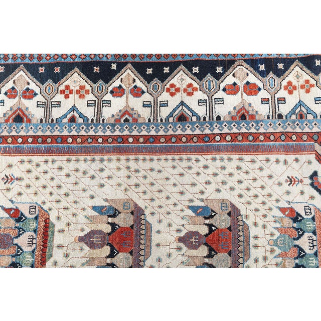 Early 20th Century Persian Malayer Handmade Wool Rug For Sale - Image 4 of 11