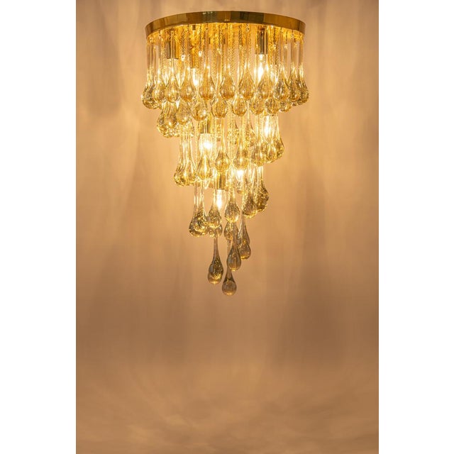Large Murano Glass Tear Drop Chandelier by Christoph Palme, Germany, 1970s For Sale - Image 11 of 17