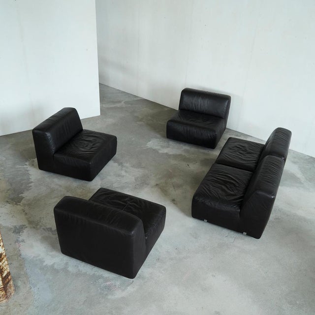 Jeep' Sectional Sofa Set in Leather by Durlet Belgium 1970s Beautiful 1970s sectional sofa set ‘Jeep’ by the high end...