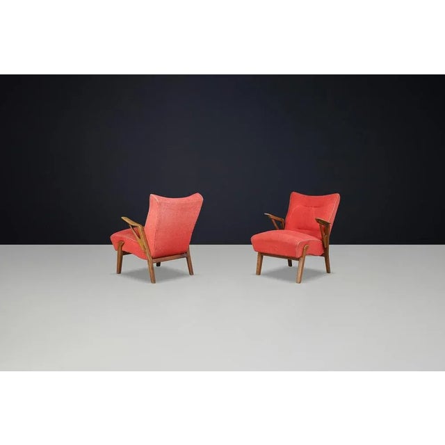 Brown Art Deco Lounge Chairs in Oak by Antonin Kybal, 1930s, Set of 2 For Sale - Image 8 of 10