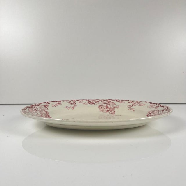 Oval Pink Earthenware Fontainebleau Serving Platter from KG Lunéville, 19th Century For Sale - Image 4 of 11