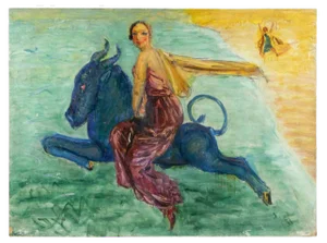 Antonio Feltrinelli, The Abduction of Europa, Original Oil on Canvas, 1933