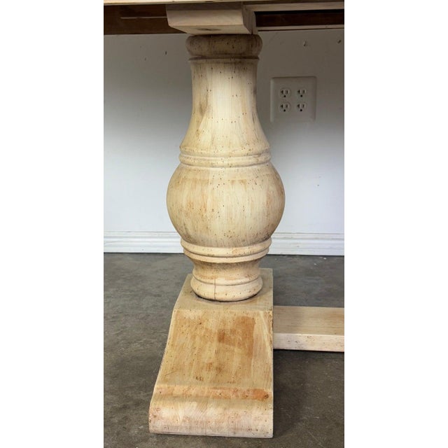 Tan Spanish Style Refectory Table W/ Leaf Extension C. 1930's For Sale - Image 8 of 12