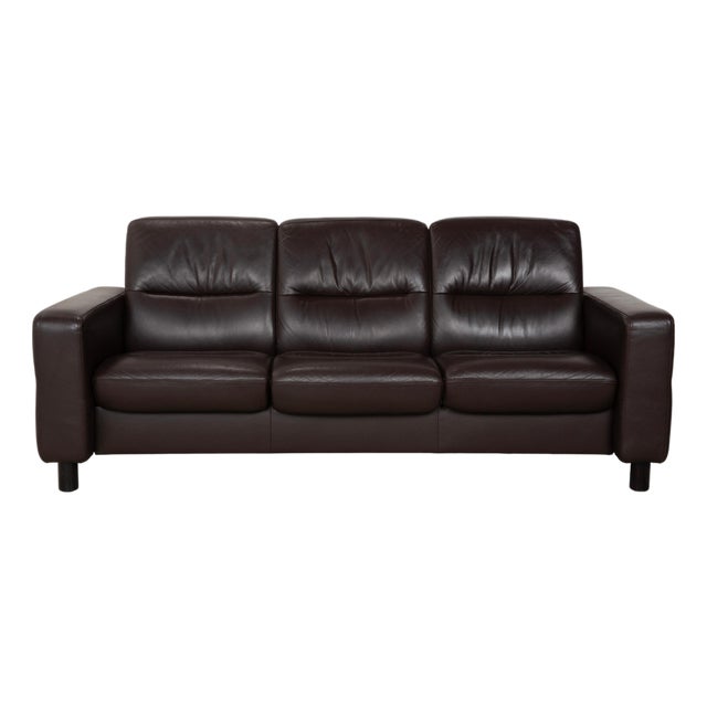 Wave Leather Three-Seater Sofa from Stressless For Sale