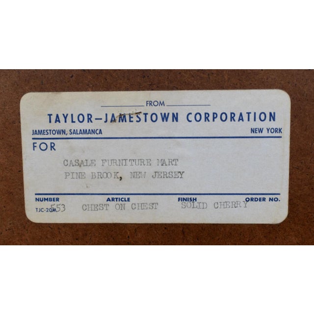 Vintage Taylor-Jamestown Solid Cherry Traditional Style Chest on Chest For Sale - Image 13 of 13
