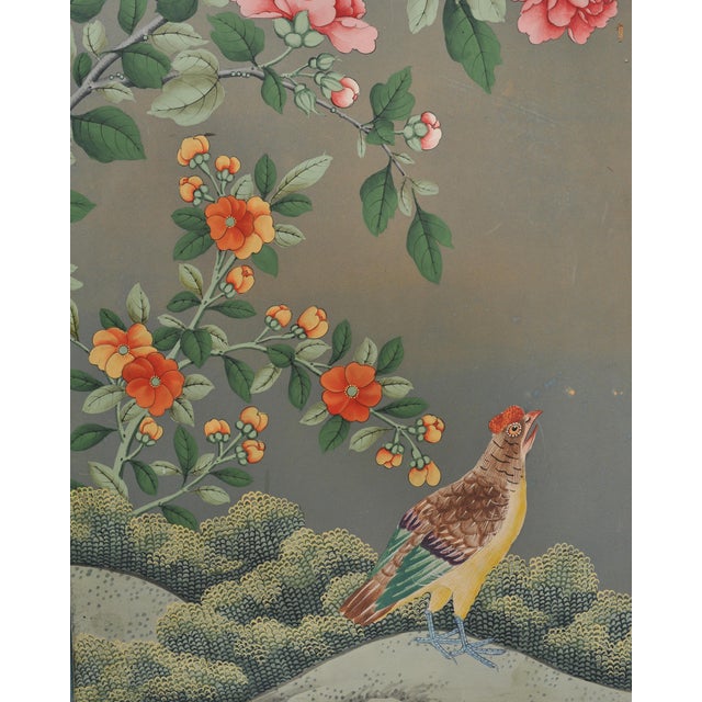 Gracie Style 8 Panel Chinoiserie Painted Wallpaper Screen 12 Ft For Sale - Image 16 of 18
