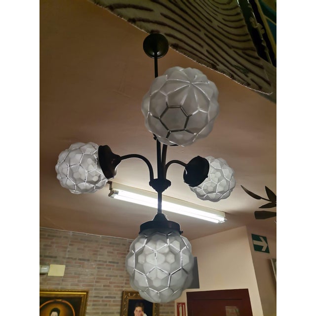 1950s Mid-Century Metal Chandelier, 1950s For Sale - Image 5 of 5