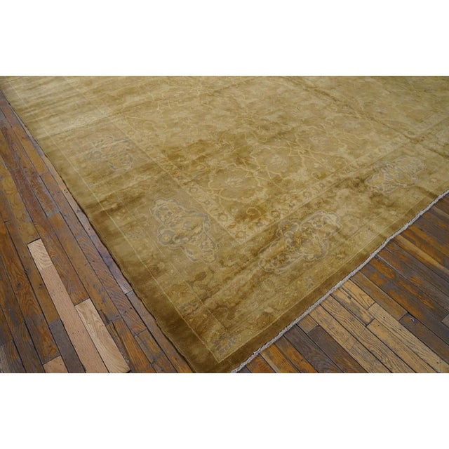 Textile 1930s Tan Camel Geometric Antique Turkish Sivas Rug 11' X 22'8" Handknotted Wool Carpet For Sale - Image 7 of 7