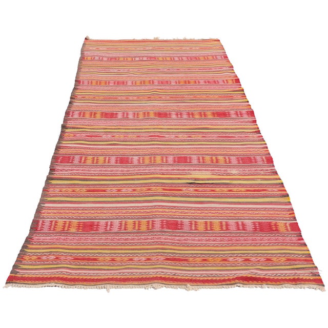 Tribal Vintage Turkish Kilim Rug - 02'07 X 08'02 For Sale - Image 3 of 9