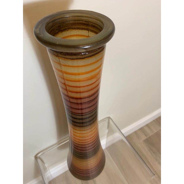 Mid 20th Century Vintage Mid-Century Spanish Multi Stripe Vase For Sale - Image 5 of 7