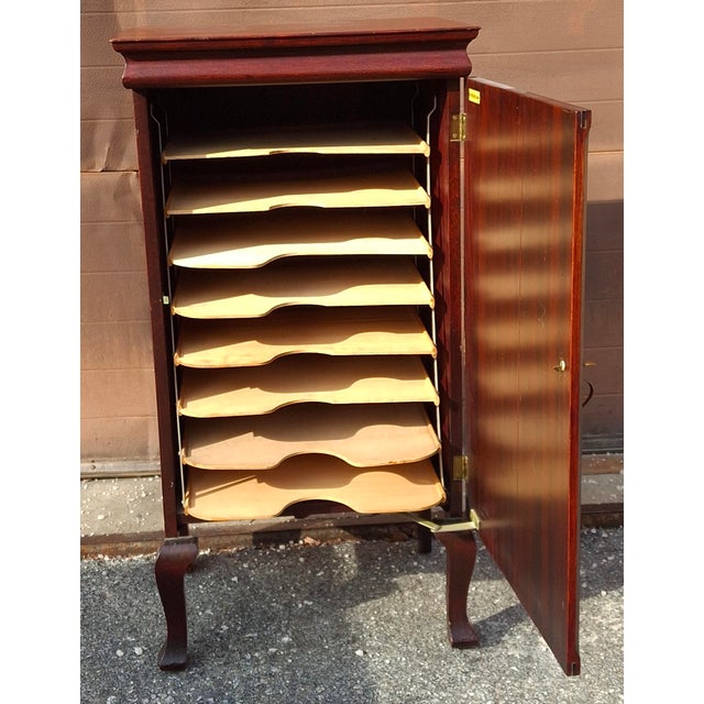 Victorian Refurbished Mahogany Sheet Music Cabinet, Ca 1900s For Sale - Image 9 of 16
