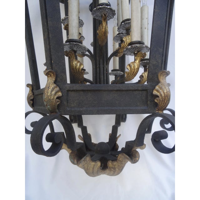 Metal Massive Paul Ferrante Style French Iron Lantern For Sale - Image 7 of 11