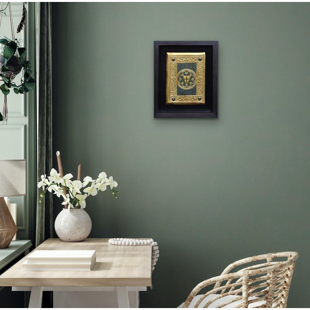 Icilio Federico Joni, Painted Gesso, Gilt and Wood Tavolette Book Cover Binding, 1890s, Oil & Cedar & Gesso For Sale - Image 13 of 18