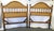 A timeless pair of Palecek twin headboards from the late 20th century. They are made of wood with woven rattan and bamboo...