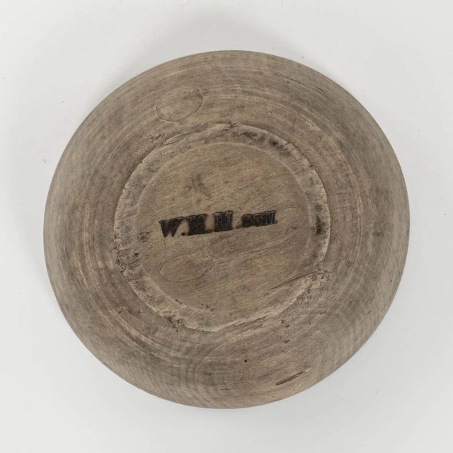 Rustic Swedish Herb Turned Bowl With Makers Brand For Sale In Houston - Image 6 of 6
