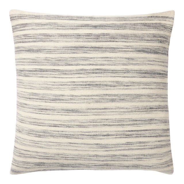 Amber Lewis x Loloi Marielle Ivory / Stone 22'' x 22'' Cover with Poly Pillow For Sale