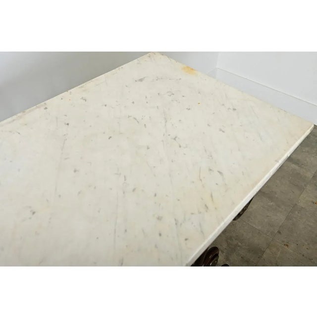 White French 19th Century Iron & Marble Butcher or Pastry Shop Table For Sale - Image 8 of 12