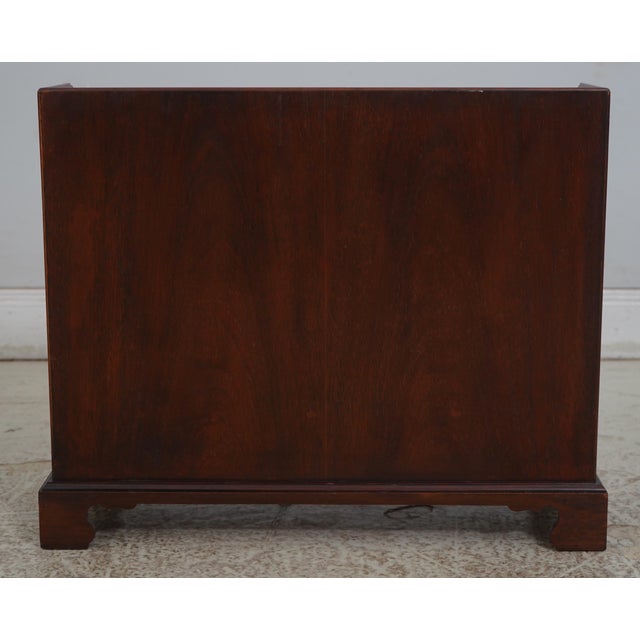Pair Baker Chippendale Mahogany 1 Drawer Small Bookshelves For Sale - Image 17 of 18