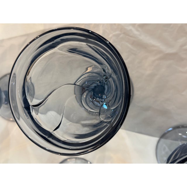 Vintage Noritake Sweet Swirl, Light Blue Sweet Tea Glasses - Set of 6 For Sale - Image 10 of 11