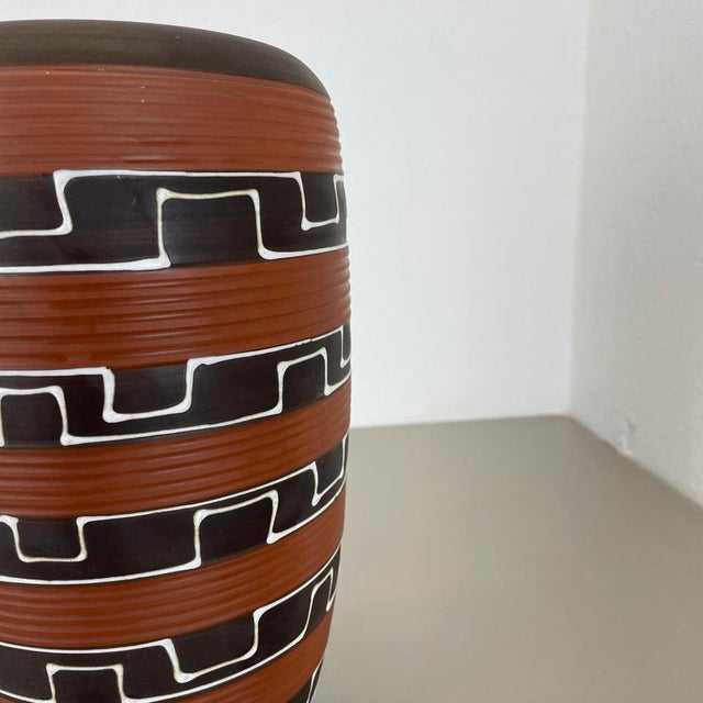 Ceramic Zig Zag Fat Lava Ceramic Vases from Ilkra Ceramics, 1950s For Sale - Image 7 of 18