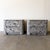 Pair of vintage 1980s Italian Postmodern nightstands featuring striking geometric forms and a sophisticated grey graphic...