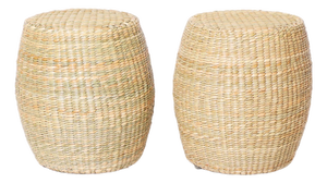 Pair of Woven Reed Garden Seats