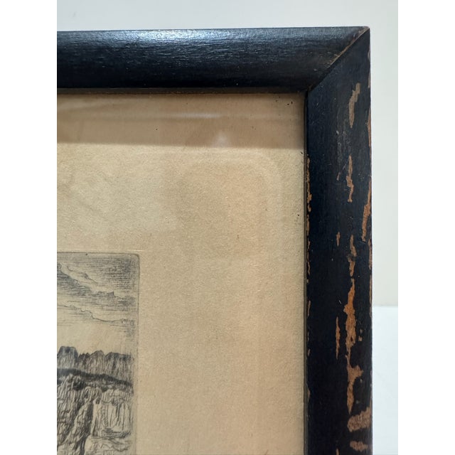 Mid 20th Century Lyman Byxbe Signed Etching Loch Vale Rocky Mountain National Park Framed Original Print For Sale - Image 4 of 5