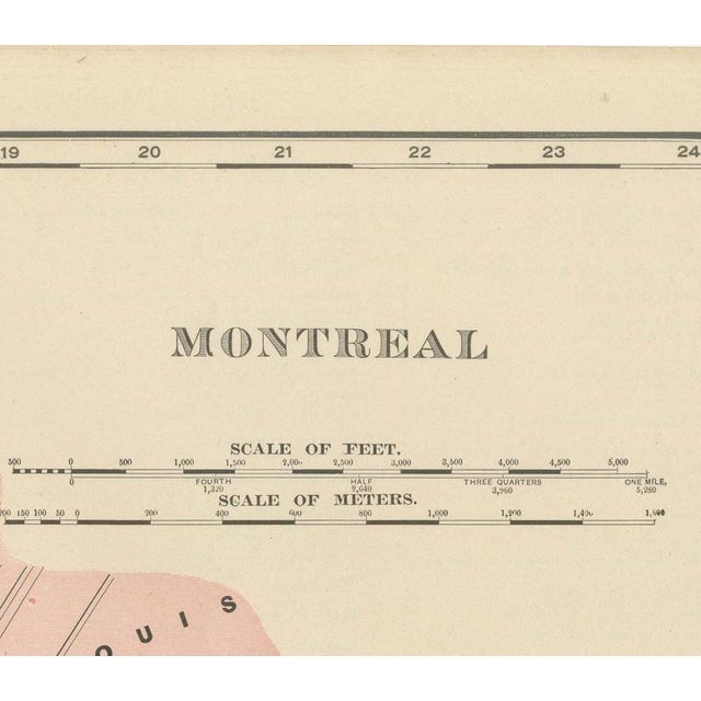 Antique Map of Montreal with Mount Royal Park from Rand McNally, 1899 For Sale - Image 3 of 12