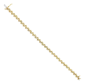 Two by Two Diagonal Design Diamond Tennis Bracelet 3.50cttw