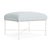 Brown Jordan Venetian Ottoman in Chalk with Artic Stripe Cushions For Sale