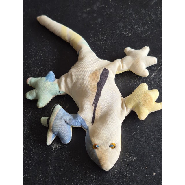Contemporary Hand Crafted Textile Treasures- Pair of 1990 Geckos For Sale - Image 3 of 18