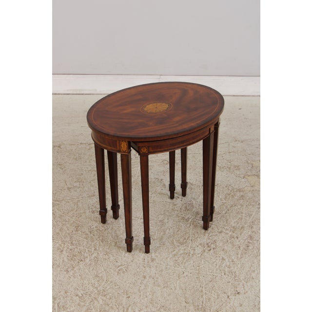 Maitland Smith Flame Mahogany Nesting Stack Tables For Sale In Philadelphia - Image 6 of 16