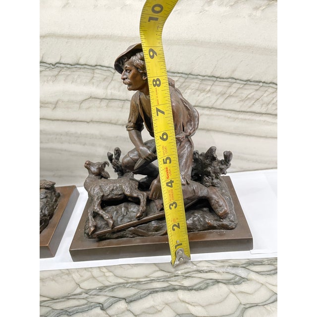 Metal Pair 19th Century Austrian Bronze Hunter Sculptures For Sale - Image 7 of 12