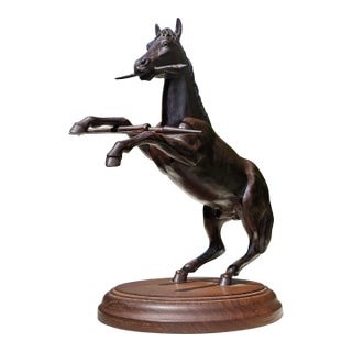 1970s Numbered 28/50 Alvin A. White "Rampant Colt" Bronze Sculpture w/R.L. Wilson Provenance For Sale