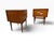 This striking pair of Mid-Century Modern American of Martinsville “Accord” walnut nightstands dates to the 1960s and...