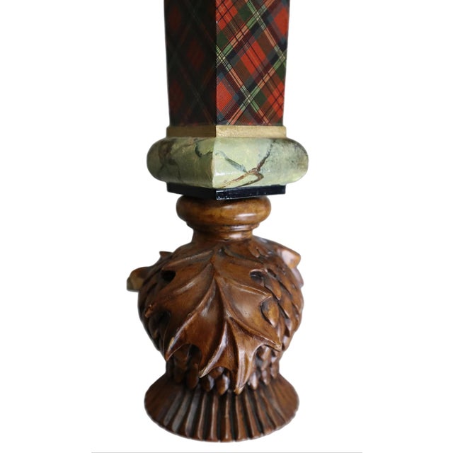 Hand Painted MacKenzie-Childs Rock Collection Courtly Check Accent Table For Sale - Image 12 of 14