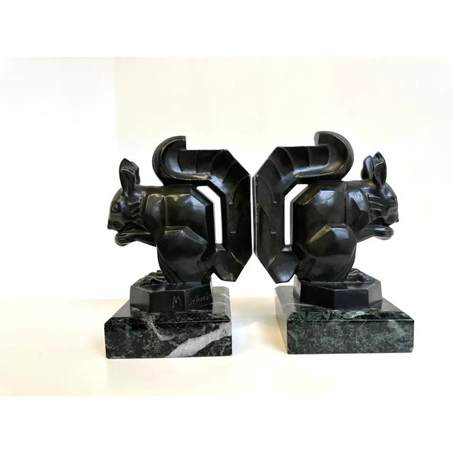 Vintage French Art Deco Squirrel Bookends by Max Le Verrier, 1930, Set of 2 For Sale - Image 9 of 13